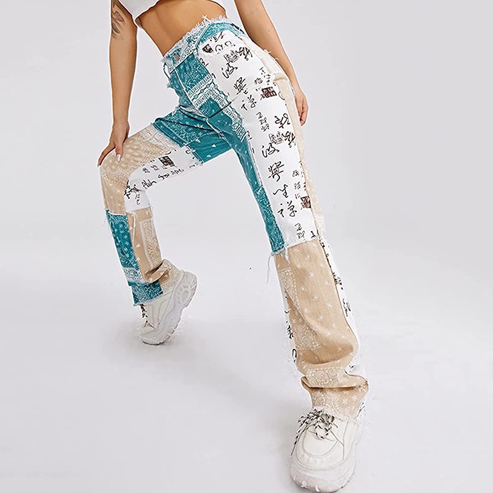 Patchwork Denim Pants size Small